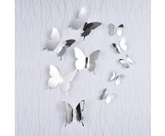 36 Pièces DIY Miroir Papillon Combination 3D Autocollants Muraux Miroir Stickers Décoration de la Maison