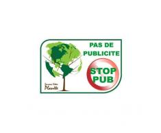 pas de pub stop pub new logo 535 arbre sticker autocollant - Taille : 8 cm