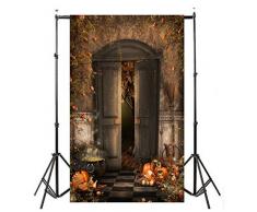 GongzhuMM Décoration Halloween Accessoire Fond de Photographie Mur Château Vintage 3D Accessoire de Photographie Halloween Parti Famille 150x90cm
