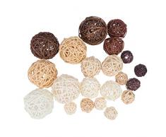 SUPVOX 21 Pièces Boules en Rotin Balle Osier Aromathérapie Boule Décoration Suspendue pour Fête de Noël Mariage Arbre Sapin Noël décorations