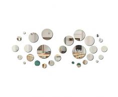 FRETOD Miroirs Muraux Rond 30PCS - 3D Miroir Autocollant Stickers avec Adhésif pour Chambre Salon Décoration dintérieur