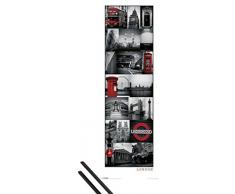 1art1 Londres Midi Poster (91x30 cm) Collage en Rouge Et Kit De Fixation Noir