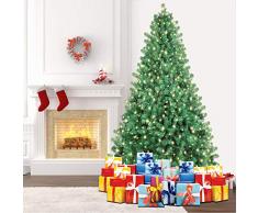 SHareconn 228cm Qualité Sapin Artificiel de Noël Arbre avec 400 lumières & Stand，7.5ft