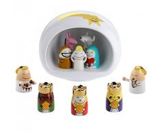 Alessi AMGI10SET CrÃ¨che Design en Porcelain DecorÃ¨ Ã La Main avec Reproduction de la Grotte et Set Complet de Figurines, 10 PiÃ¨ces
