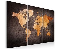 murando Impression sur Toile intissee Carte du Monde 120x80 cm Tableau 3 Parties Tableaux Decoration Murale Photo Image Artistique Photographie Graphique Vintage k-A-0337-b-g