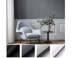 KINLO 5 * 0.61M Papier Peint Adhesifen PVC gris foncé Mat Papier Peint Auto-Adhésif pour Armoire de Cuisine Stickers Muraux Étanche Décor Table Placard Porte Carreaux Cuisine Tiroir