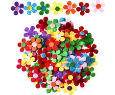 Xinlie Fleurs en Feutrine Décoration Autocollant Feutre Fleurs Tissu Art Artisanat Fleur DIY Fleur Autocollant Feutre Fleurs Tissu Fleurs pour Artisanat DIY,Couleurs Assorties (100 Pieces)