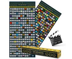 GOODS+GADGETS Top 250 Movie Bucket List Scratch Map Poster XXL - Lultime liste Guide de Films à gratter avec Les Films jamais réalisés sous Forme daffiche de Film à gratter 100 x 45 cm