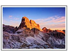 Panorama® Poster Croda Dei Toni Dolomites de Montagne 30 x 21 cm | Imprimée sur Poster de Grande qualité avec Passepartout | Tableau Mur | Planches pour encadrer