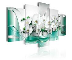murando – Impression sur toile 200x100 cm - 5 pieces - Image sur toile - Images - Photo - Tableau - motif moderne - Décoration - tendu sur chassis - Fleurs abstraction abstrait Orchidee b-A-0195-b-m