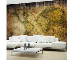 Papier peint intissé 250x175 cm - 3 couleurs au choix - Top vente - Papier peint - Tableaux muraux déco XXL - carte du monde k-A-0019-a-b