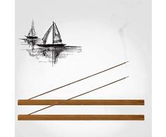 MOUHIV 2pcs Supports de bâton dencens en Bois de Bambou Poli et ciré brûleur dencens collecteur de Cendres 23 cm de Long