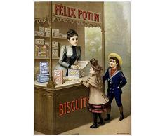 Affiche Vintage publicitaire Biscuits Potin- Format 50 x 70 cm