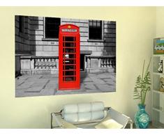 Londres Papier Peint Photo/Poster Autocollant - Cabine Téléphonique Rouge (180 x 120 cm)