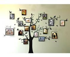 Rainbow Fox Grand Noir Photo Cadres 16 Cadres Mémoire Arbre Autocollant Mural Amovible Sticker Mural pour Salon (180cm * 250cm)