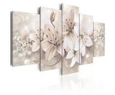 B&D XXL murando Impression sur Toile intissee 200x100 cm cm 5 Parties Tableau Tableaux Decoration Murale Photo Image Artistique Photographie Graphique Fleurs b-A-0297-b-n