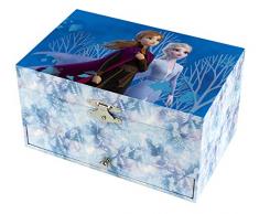 TROUSSELIER - DISNEY - La Reine des Neiges 2 - Frozen 2 - Figurine Elsa - Boîte à Bijoux Musicale - Idéal Cadeau Jeune Fille - Musique du film Libérée Délivrée - Colori Bleu