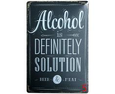 Youyun Vintage Métal Poster Alcool Pancarte publicitaire Décor pour café Bar Pub Home 30 x 20 cm