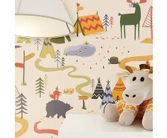Newroom Papier peint pour enfants, multicolore, aspect moderne et élégant, convient pour bébés, garçons et filles, avec notice de tapissage (français non garanti)
