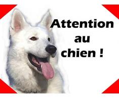creosoleil Plaque Aluminium Attention Chien Berger Suisse 15x20cm