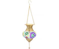 Klass Home Collection Lot de 4 Mini lanternes marocaines Style Vintage Turc int/érieur de Jardin /à Suspendre en Verre