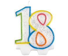 amscan 9900808 7.5 cm Milestone 18e Anniversaire Bougie