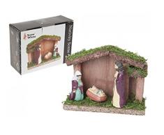 Snow Blanc 3 pièces Mini crèche de Noël traditionnel en bois 12 cm x 4 cm