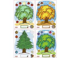 Henbea 870 Arbres de Temps Autocollants Plastique Multicolore 60 x 40 x 5 cm