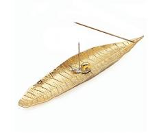 EQLEF Porte encens batonnet Receveur de Cendres, brûleur dencens à Long Naturel de Natural World avec Accessoires de décoration pour la Maison (Or)