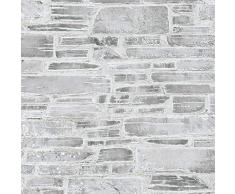 Papier peint brique pierre imitation Tapisserie 364592 36459-2 A.S. Création Il Decoro | Beige/Crème/Gris | Rouleau (10,05 x 0,53 m) = 5,33 m²