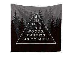 Nunbee Tapisserie Wandbehang Mandala Tenture Hippie Etoile Elephant Tapisserie murales Indienne 3D Wall noël Tapestry Chambre d'étudiant Décoratifs, Forêt 4 100 * 75cm