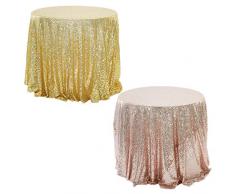 LMWZYK GâTeau Nappes De Table Paillettes Nappes FêTe danniversaire Table à Paillettes Or Rose Nappe De NoëL Brillantes Paillettes Nappe à Sequins Rose Gold Table Paillettes Nappes Ensemble 2 PièCes