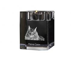 Maine Coon, Chandelier en cristal, bougeoir avec un chat, souvenir, édition limitée