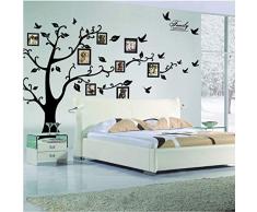 Kibi Sticker Mural Arbre Photo Stickers Salon Décoration de Maison Autocollant Mural Stickers muraux et de famille-Lettrage Grand XXL Stickers muraux Arbre+ 8 Cadre De Photo