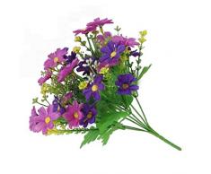 Amesii 1 bouquet de 28 fleurs artificielles Marguerites adorables pour décoration de maison, mariage, jardin