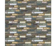 Dinglong 20x50 CM RéTro Auto-AdhéSif Carrelage Art éTage Autocollant Rouleau Vintage Brique Ligne Motif BRICOLAGE Chambre Cuisine Salle De Bains Sol Autocollant Mural Autocollant Vente (E (45 X 45cm))