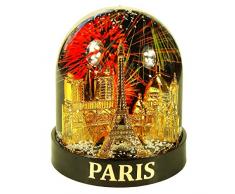 Souvenirs de France - Boule à Neige Luxe Paris Feu dartifice en Coffret Cadeau - Noir