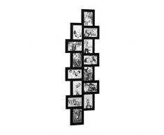 Relaxdays Cadre photos pÃªle-mÃªle 14 photos Galerie mur cadre mural 10x15 HxL: 118 x 36 cm, noir