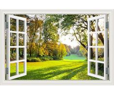 Asenart Poster mural 3D autocollant Motif forêt/arbre/paysage, W0286, 32X48