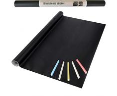 Eachgoo Adhésif Tableau Noir Sticker Ardoise Autocollant Mural Papier 44.5 x 210cm à 5 craies