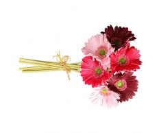 Boburyl Artificielle Chrysanthème Bundle Simulation Fleur PU Décoration Florale Fausse Fleur Bundle Décoration dintérieur, Vin Rouge Rose