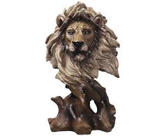 ZAQWSXCDE Sculpture Figurine Sculptures Statue Sculpture Ornements Statuette Tigre Lion Tête Faux Bois Art Loup Aigle Sculptures Animales Cheval Figurine Résine Décoration De La Maison