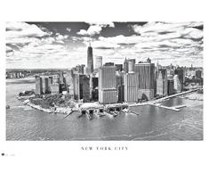 empireposter 738059 New York – Manhattan View – Poster Noir et Blanc Photo Manhattan New York – Dimensions 91.5 x 61 cm, Papier, Multicolore, 91,5 x 61 x 0,14 cm