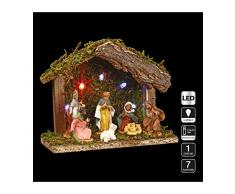 3 en 1 Ensemble de Noël : 1 crèche lumineuse + ses 7 santons + 1 Eclairage led