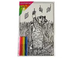 Enfants Grand Velours Affiche Art - Chaton Extérieur - Taille 375mm x 250mm