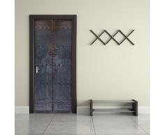 Rocwart 3D Porte Papier Peint Mural pour Le Salon Enfants bébé Enfant Vieux Porte en Bois Amovible en Vinyle Autocollant Mural Art Home Décoration 77 x 199,9 cm