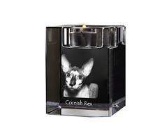 Cornish Rex, Chandelier en cristal, bougeoir avec un chat, souvenir, édition limitée