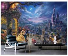 Tapisserie Photo Rétro Fantaisie Dessin animé Château Princesse 3D Imprimé Papier peint Décoration dintérieur Papier peint intissé Pour le salon tv bar mur de fond Papier peint photo 400x280 cm