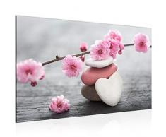Tableau decoration murale Fleurs de Feng Shui - XXL Impression sur Toile Salon Appartment 1 Parties - prêt à accrocher - 500114a