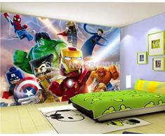 Photo Personnalisée 3d Lego Avengers Papier Peint Enfants Cartoon Animation Enfants Chambre Chambre Décoration Tv Fond Revêtement Mural